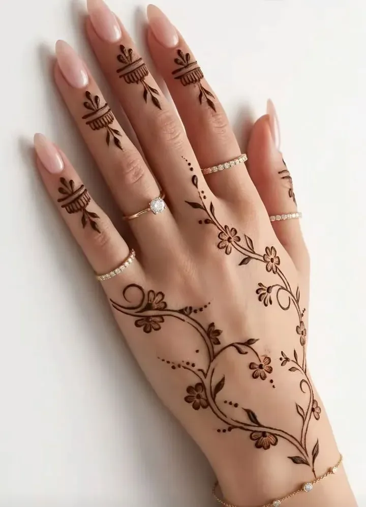 Upper Hand Mehndi Design idea