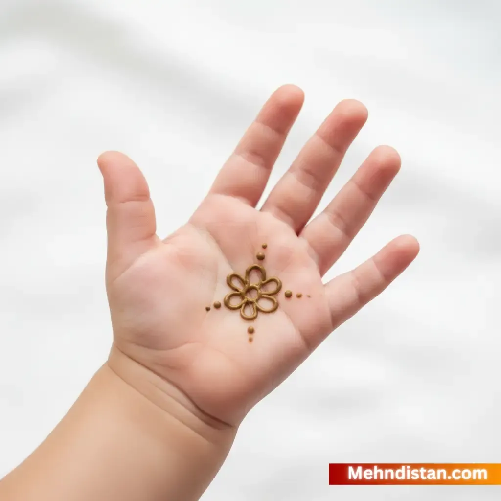 Girl Mehndi Design idea for younger kids