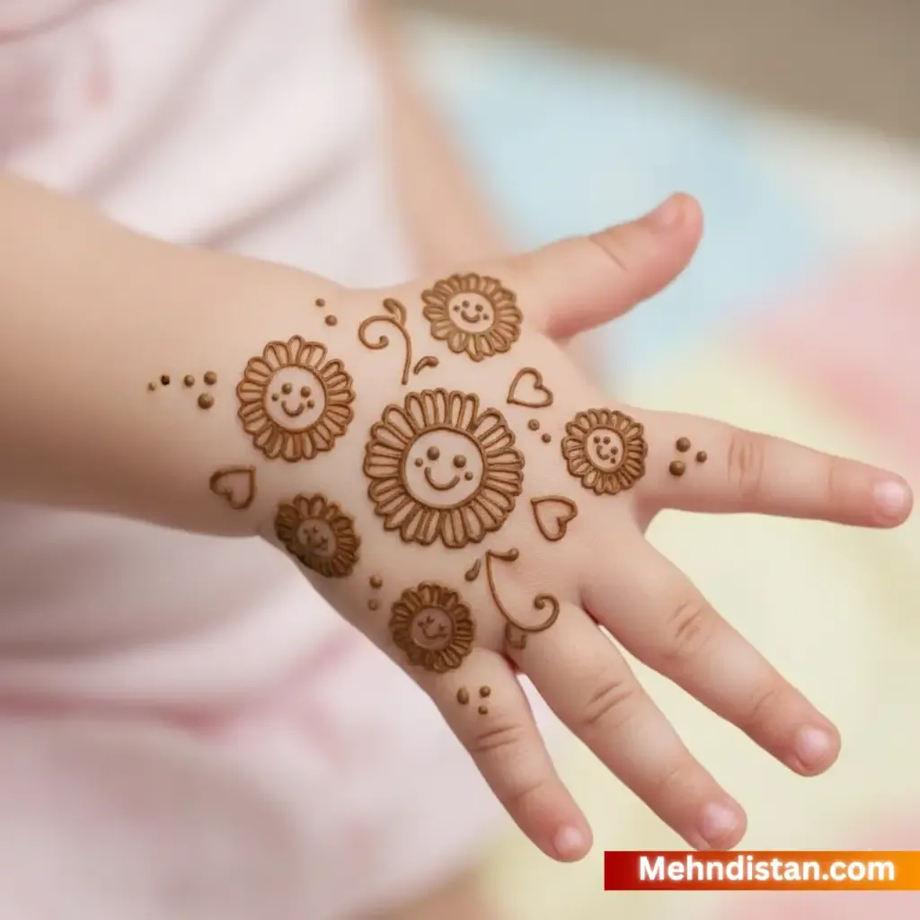 Girl Mehndi Design idea for younger kids