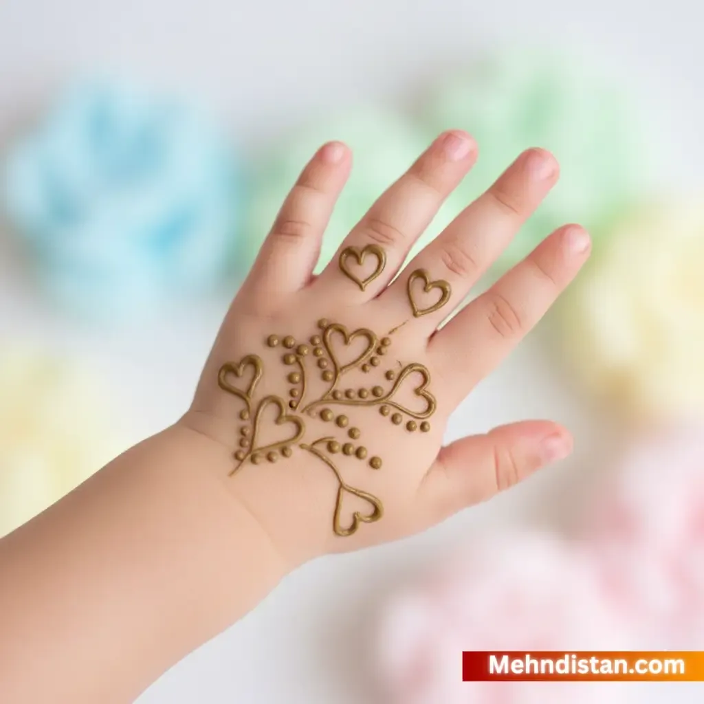 Girl Mehndi Design idea for younger kids