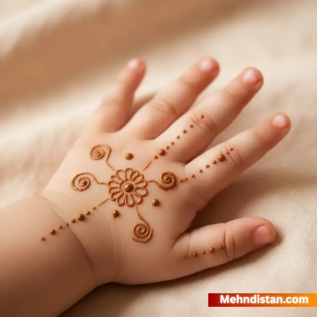 Girl Mehndi Design idea for younger kids
