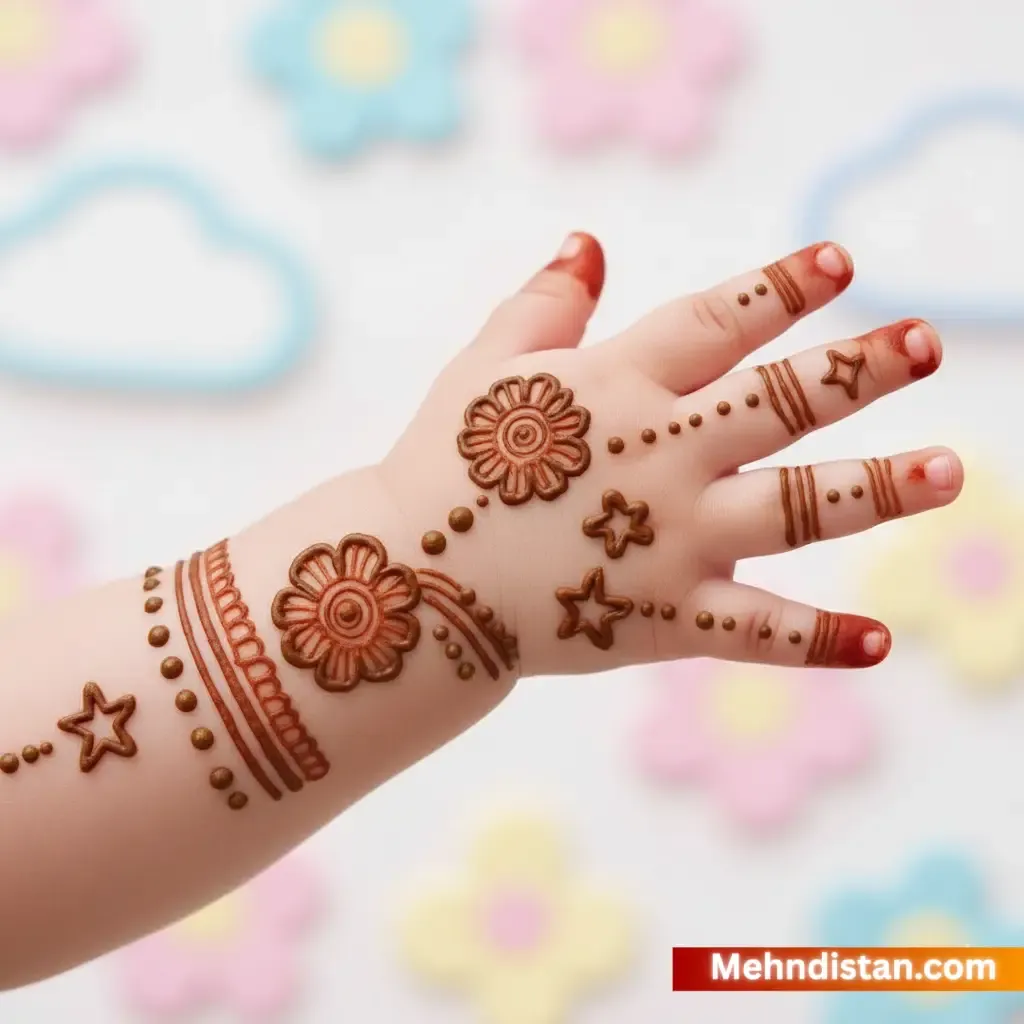 Girl Mehndi Design idea for younger kids