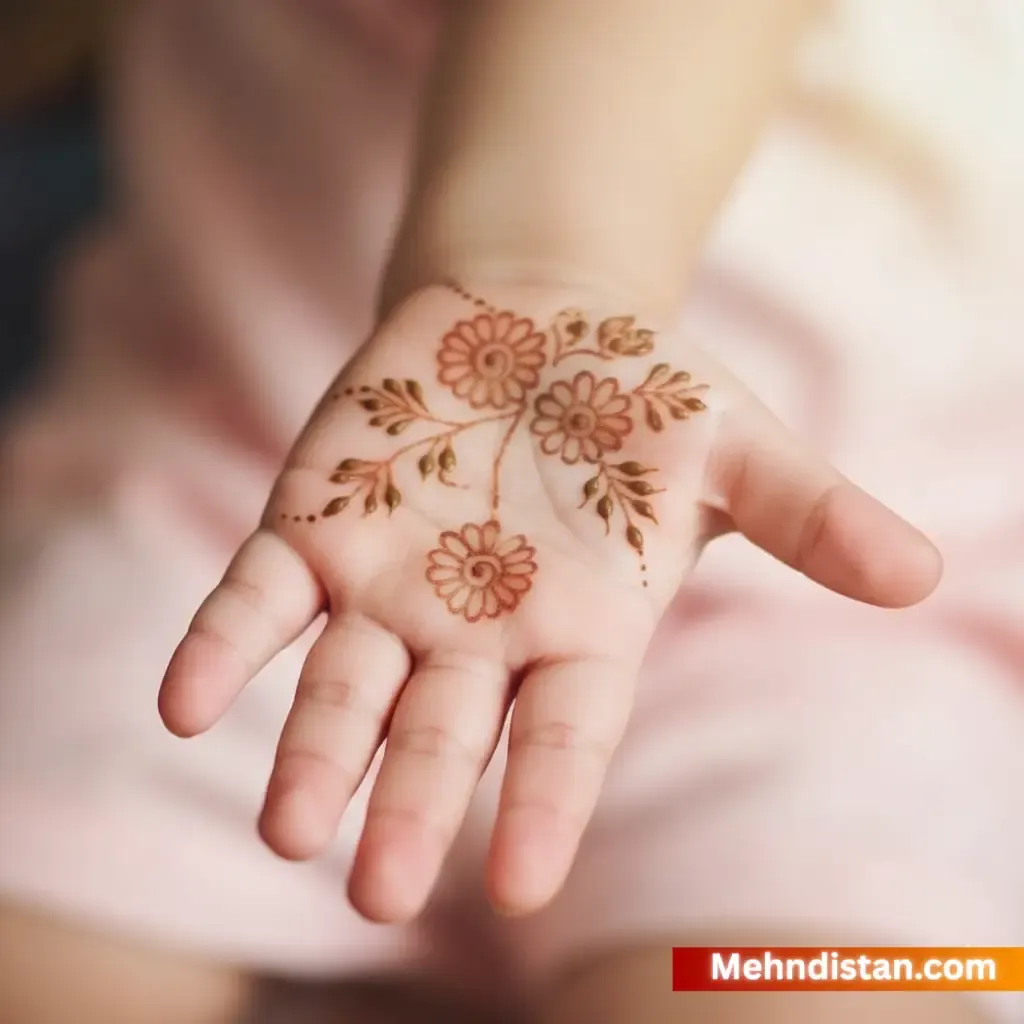 Girl Mehndi Design idea for younger kids