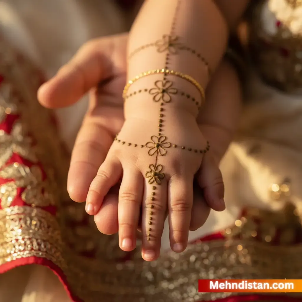 Girl Mehndi Design idea for younger kids