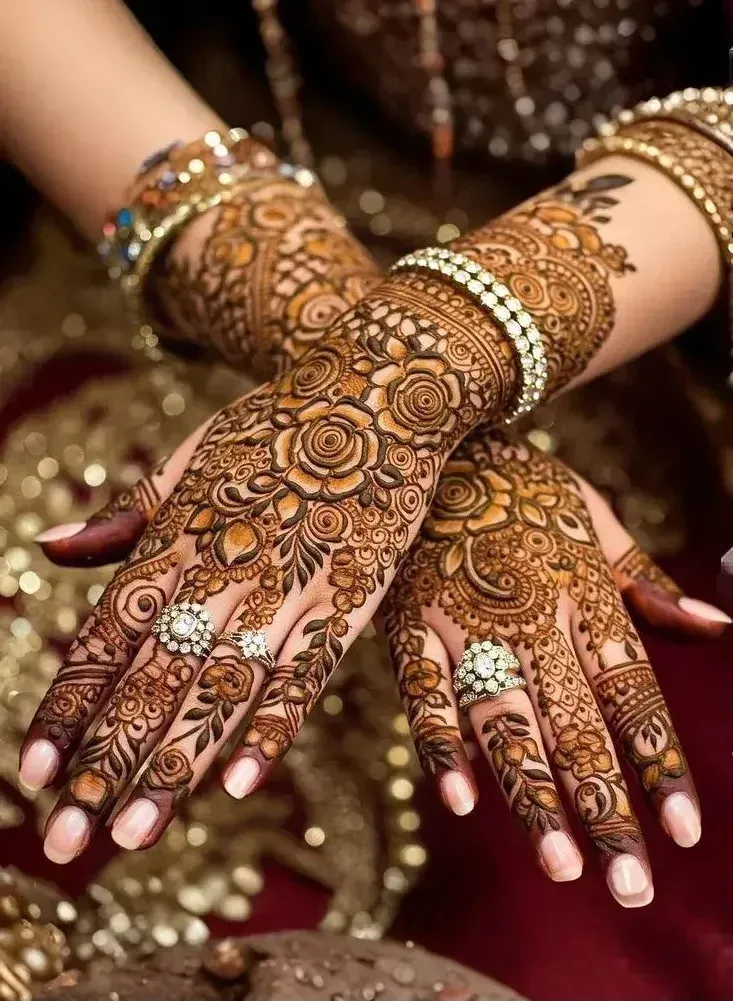 Back Hand Bharwa Mehndi Design idea