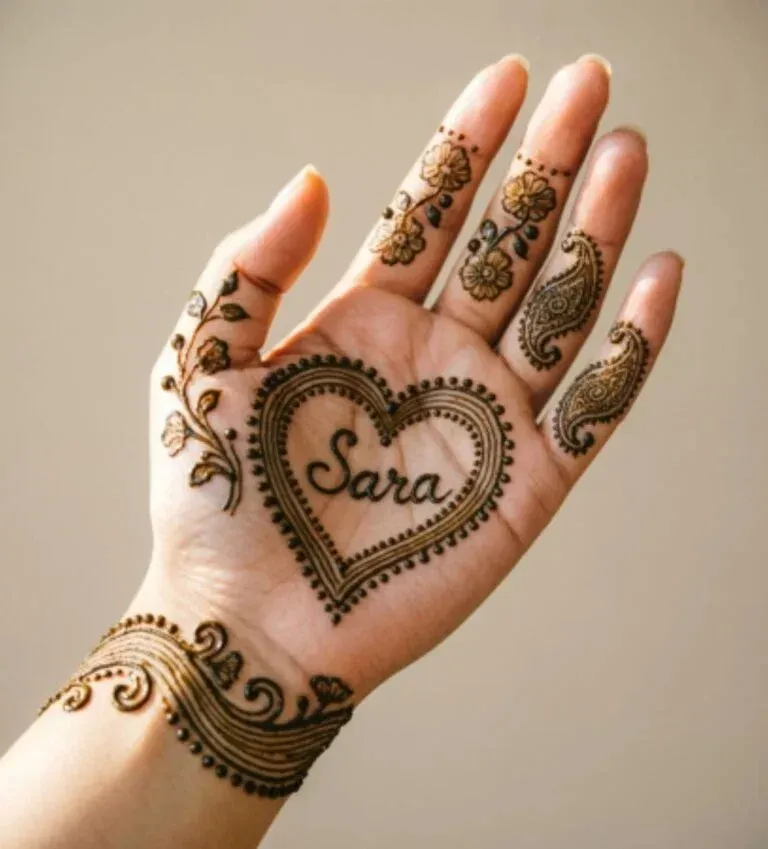 Simple Mehndi Design With Name idea
