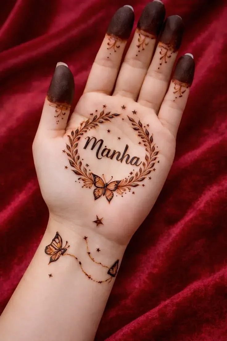 Simple Mehndi Design With Name idea