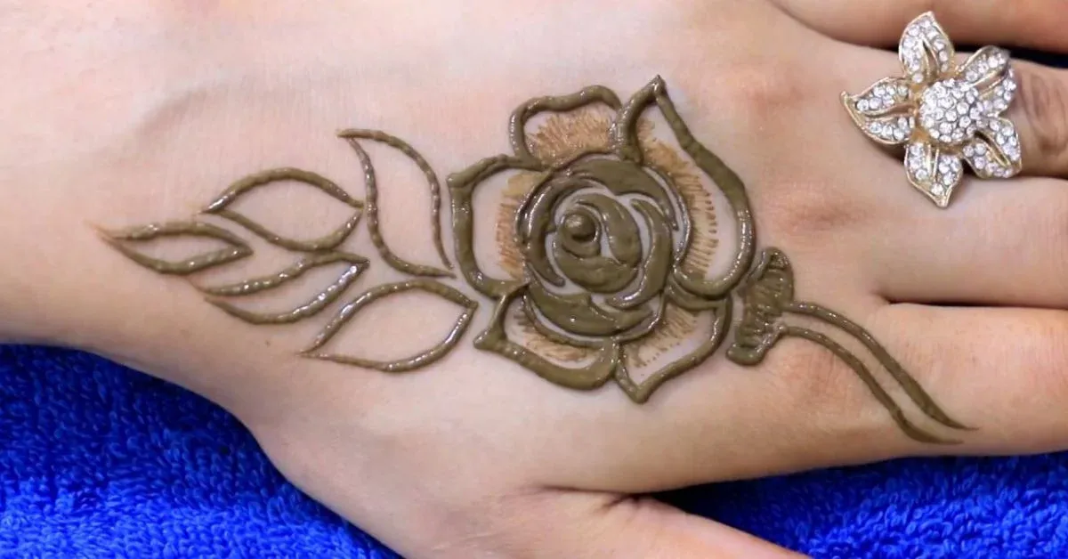 Stylish Rose Mehndi Design