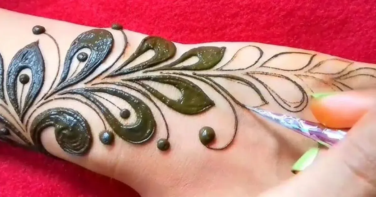 One Side Mehndi Design idea