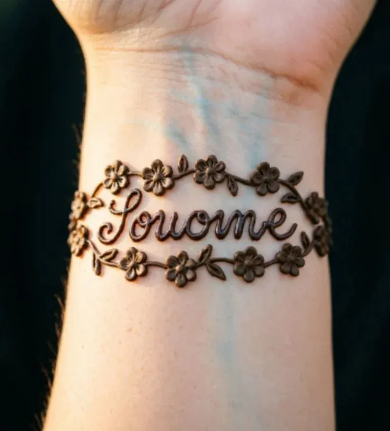 Simple Mehndi Design With Name idea