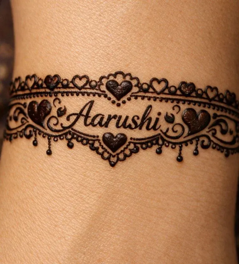 Simple Mehndi Design With Name idea