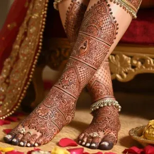 Bridal Mehndi Designs for Foot and Legs idea