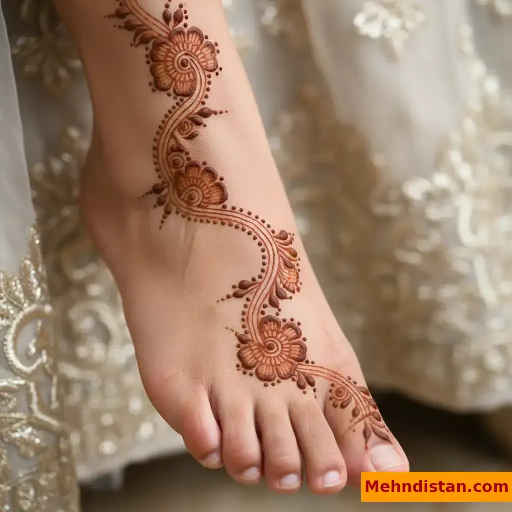 Stylish Foot Mehndi Design idea