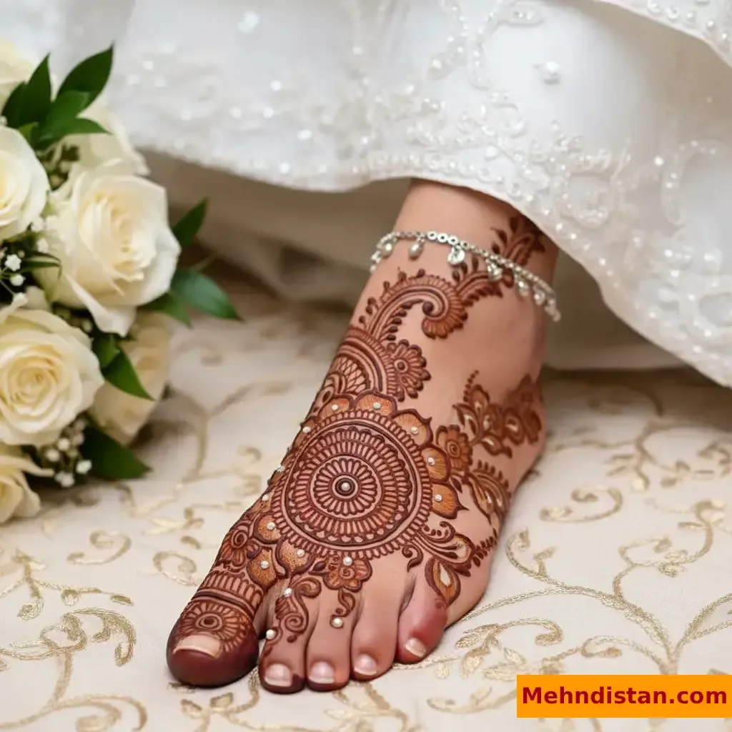 Stylish Foot Mehndi Design idea