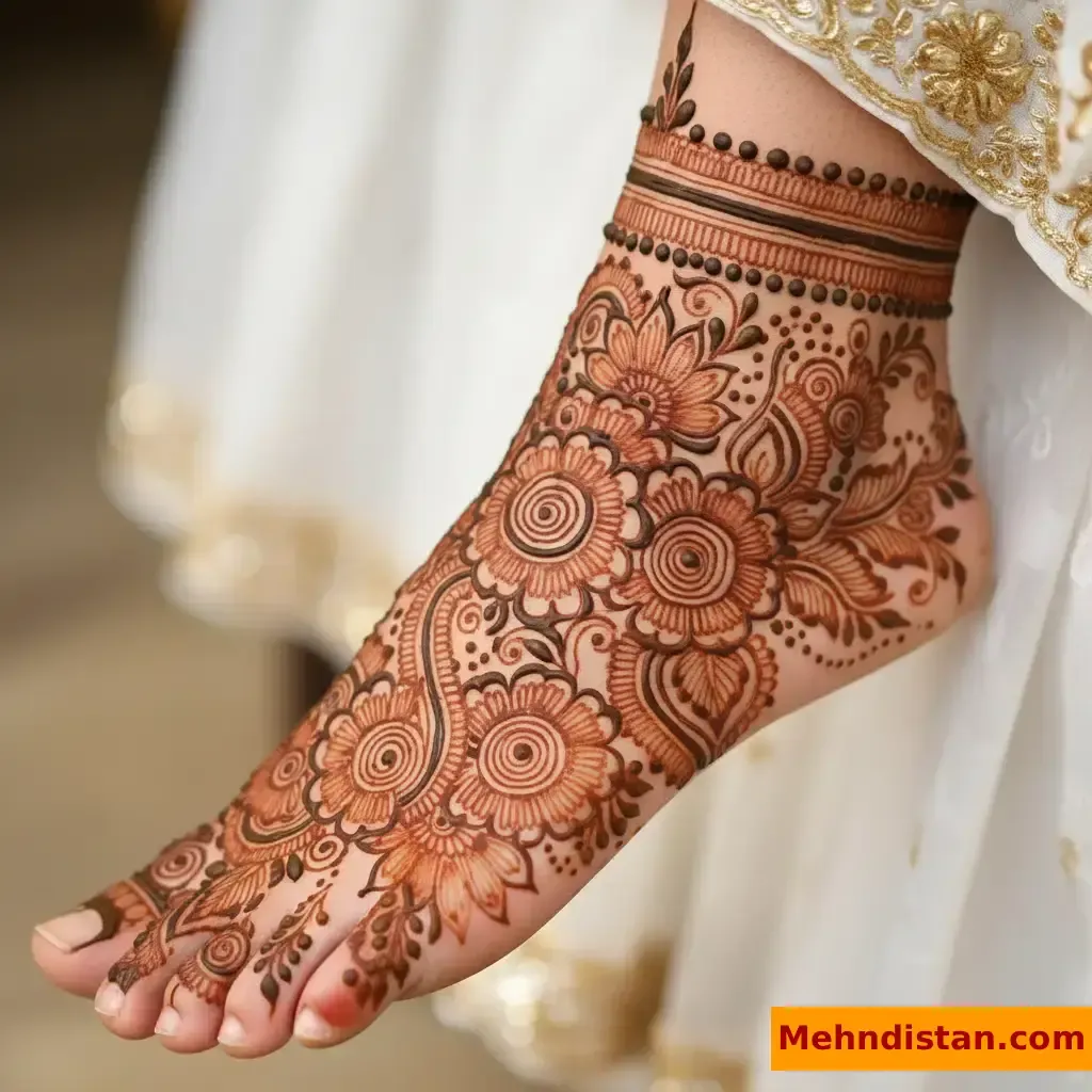 Stylish Foot Mehndi Design idea