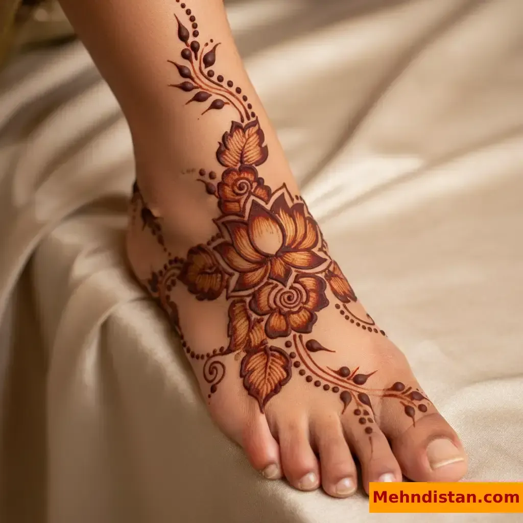 Stylish Foot Mehndi Design idea