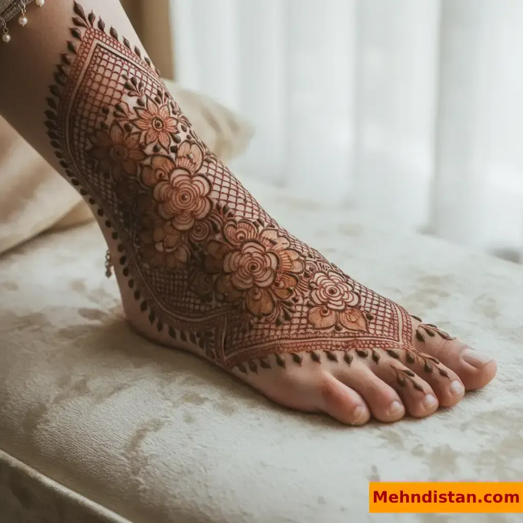 Stylish Foot Mehndi Design idea