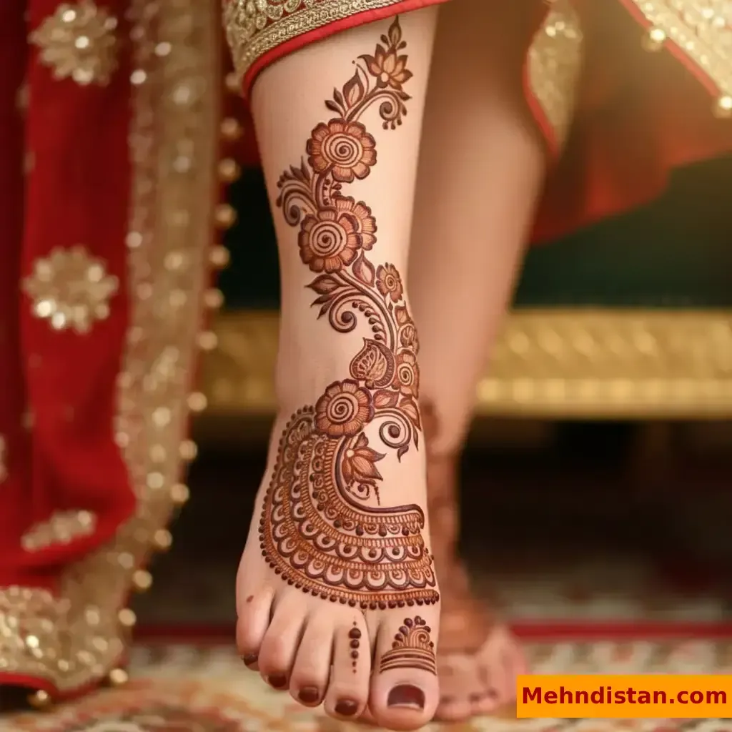 Stylish Foot Mehndi Design idea
