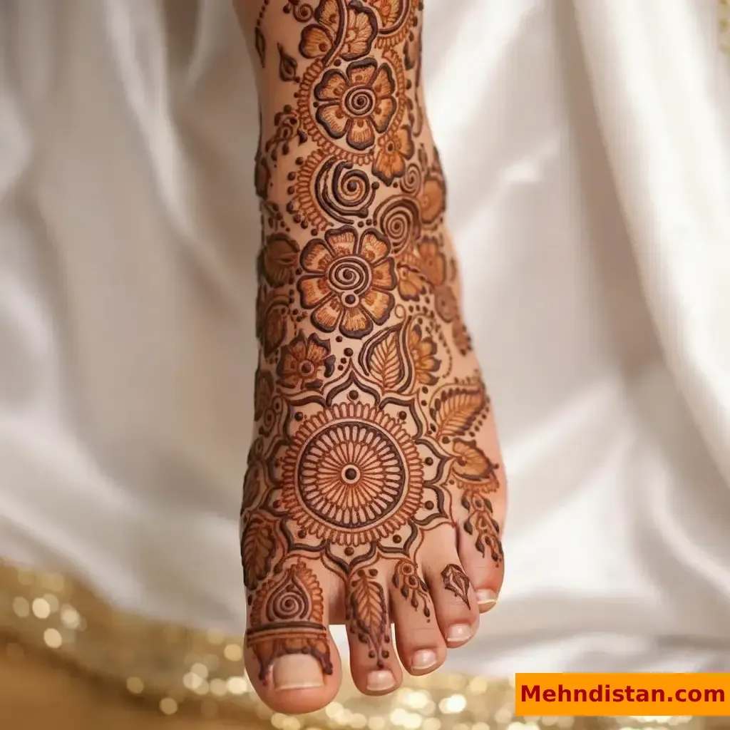 Stylish Foot Mehndi Design idea