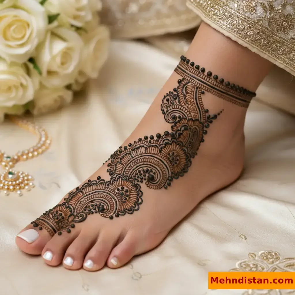 Stylish Foot Mehndi Design idea