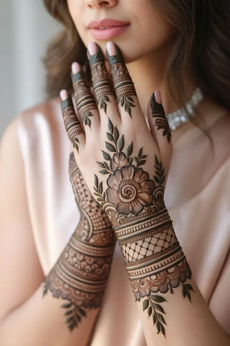 Upper Hand Mehndi Design idea