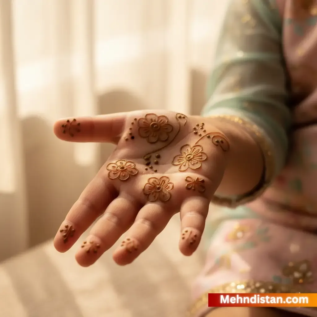 Girl Mehndi Design idea for kids