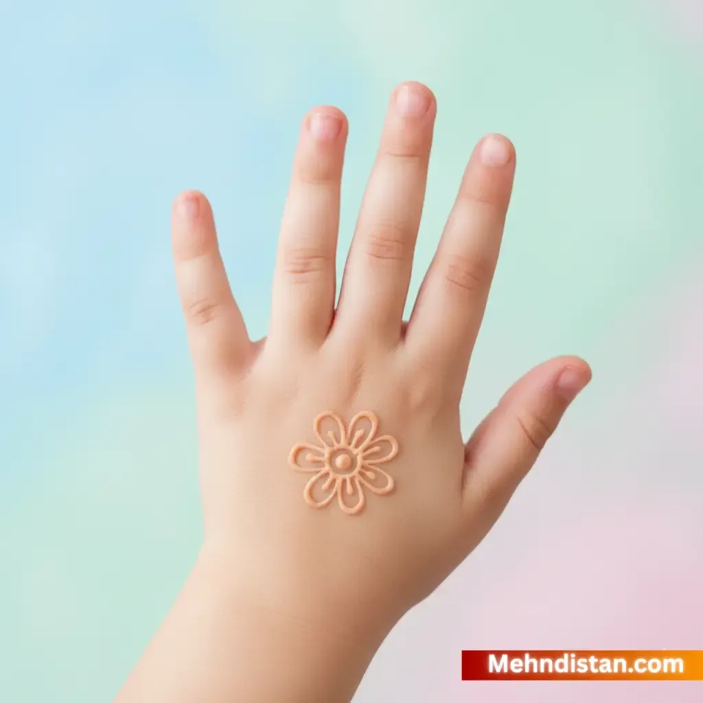 Girl Mehndi Design idea for kids