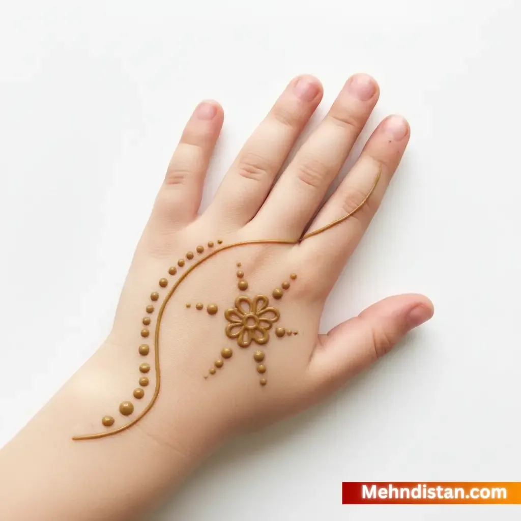 Girl Mehndi Design idea for kids