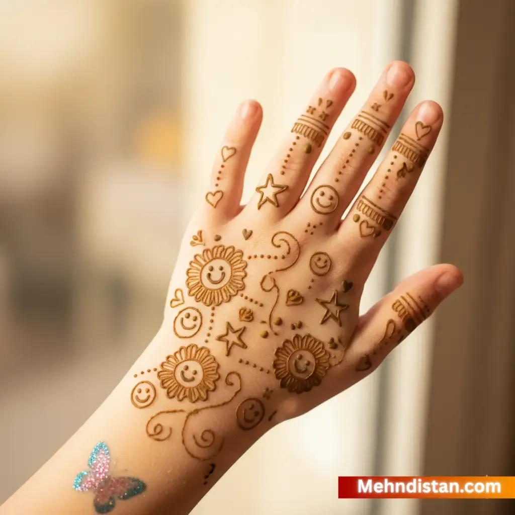 Girl Mehndi Design idea for kids