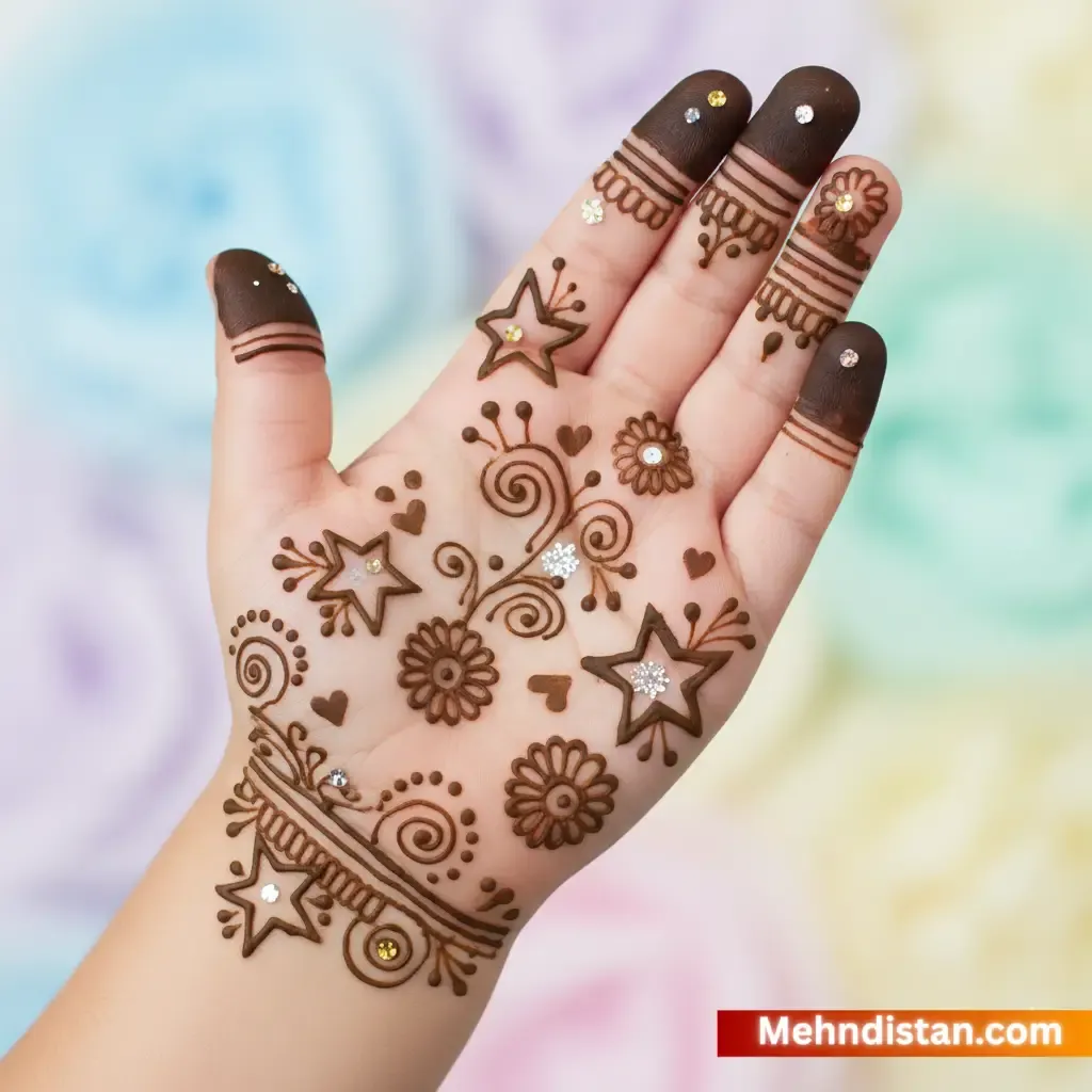Girl Mehndi Design idea for kids
