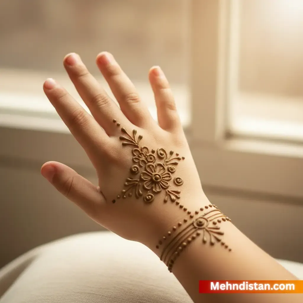 Girl Mehndi Design idea for kids