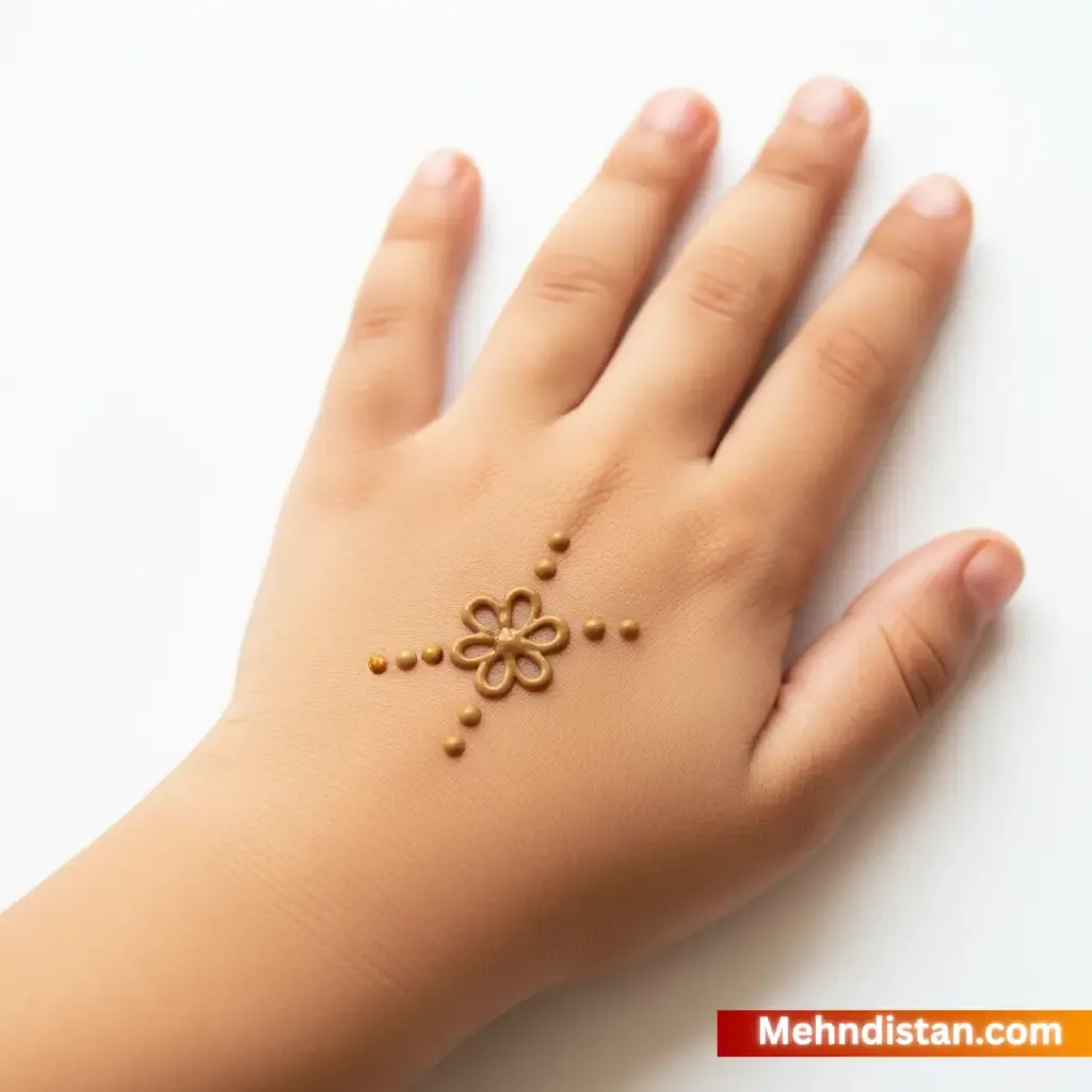 Girl Mehndi Design idea back hand