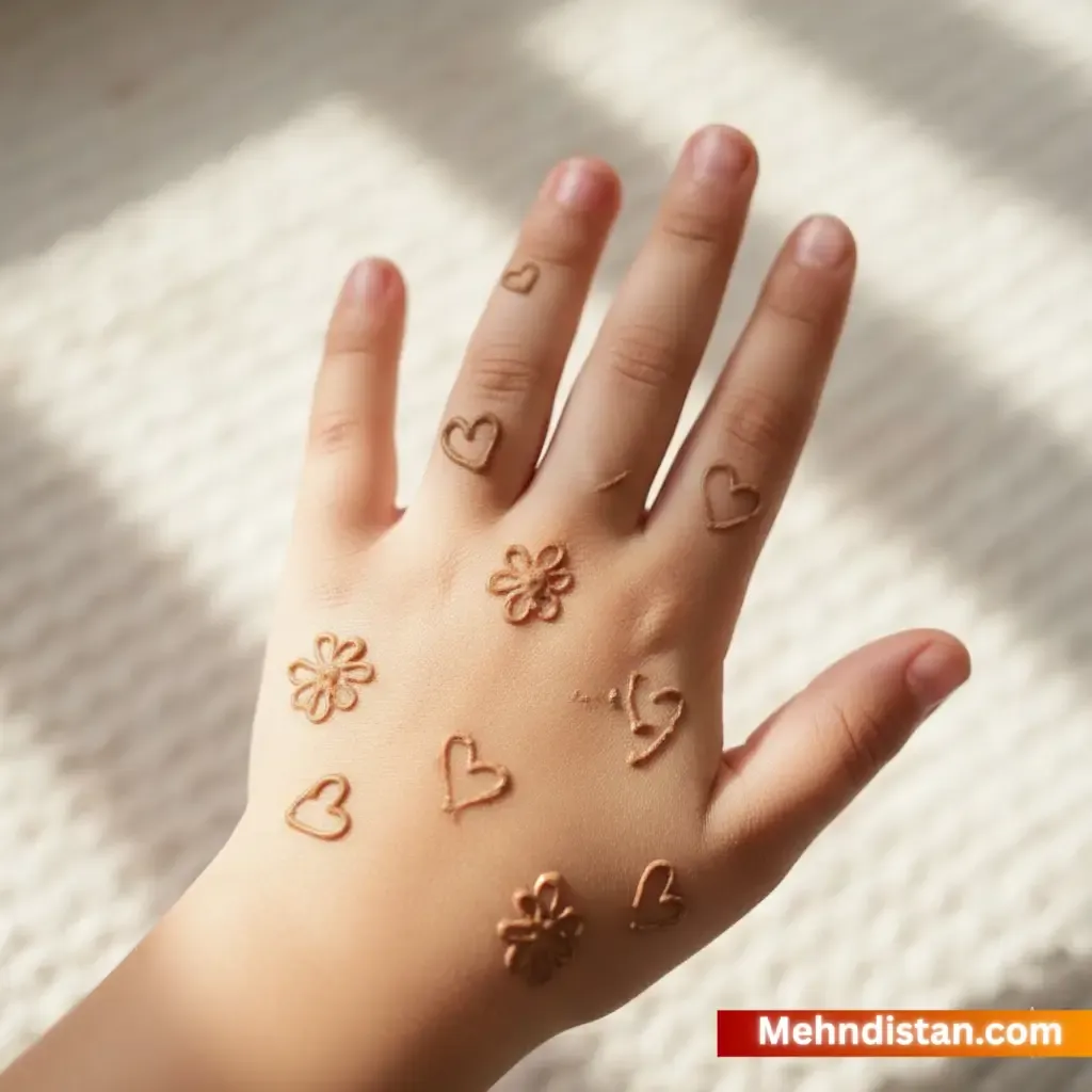 Girl Mehndi Design idea back hand