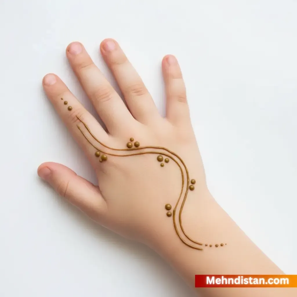 Girl Mehndi Design idea back hand