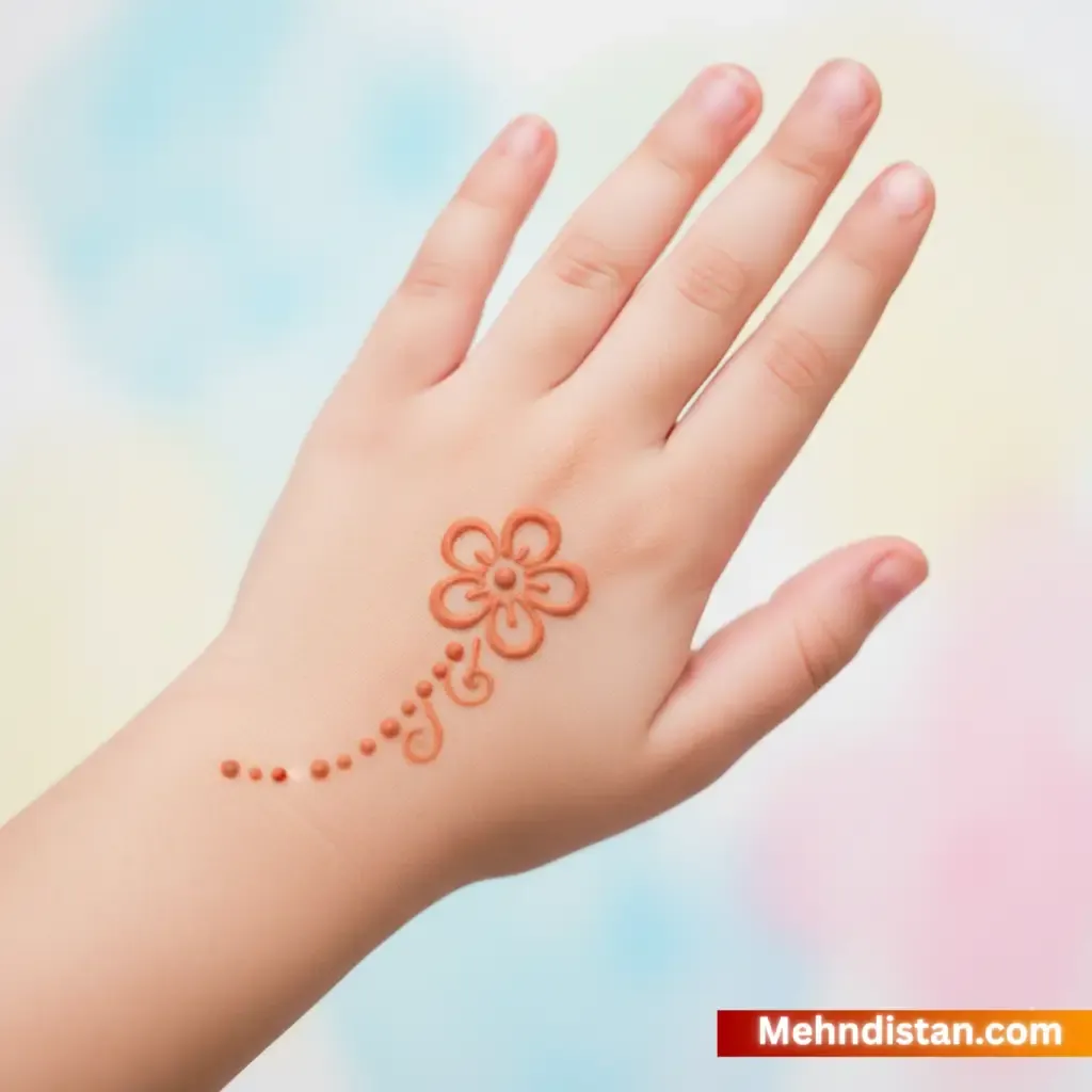 Girl Mehndi Design idea back hand