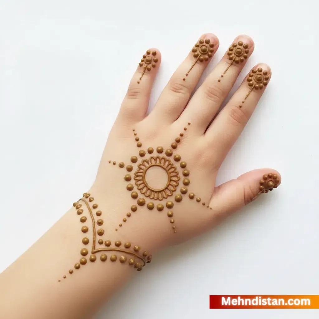 Girl Mehndi Design idea back hand