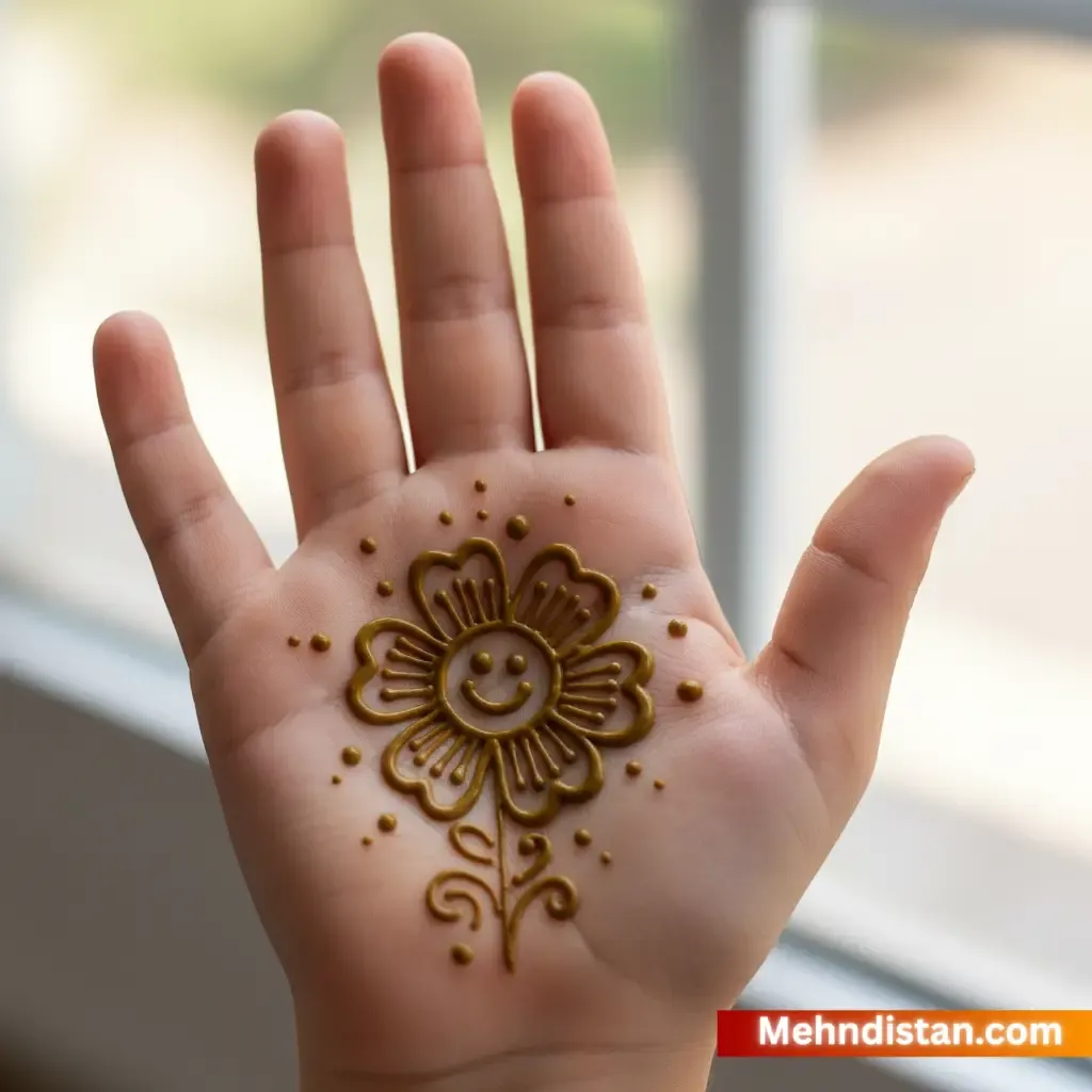 Girl Mehndi Design idea back hand
