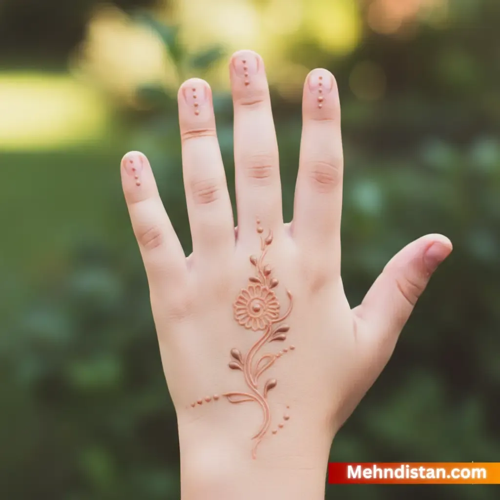 Girl Mehndi Design idea back hand
