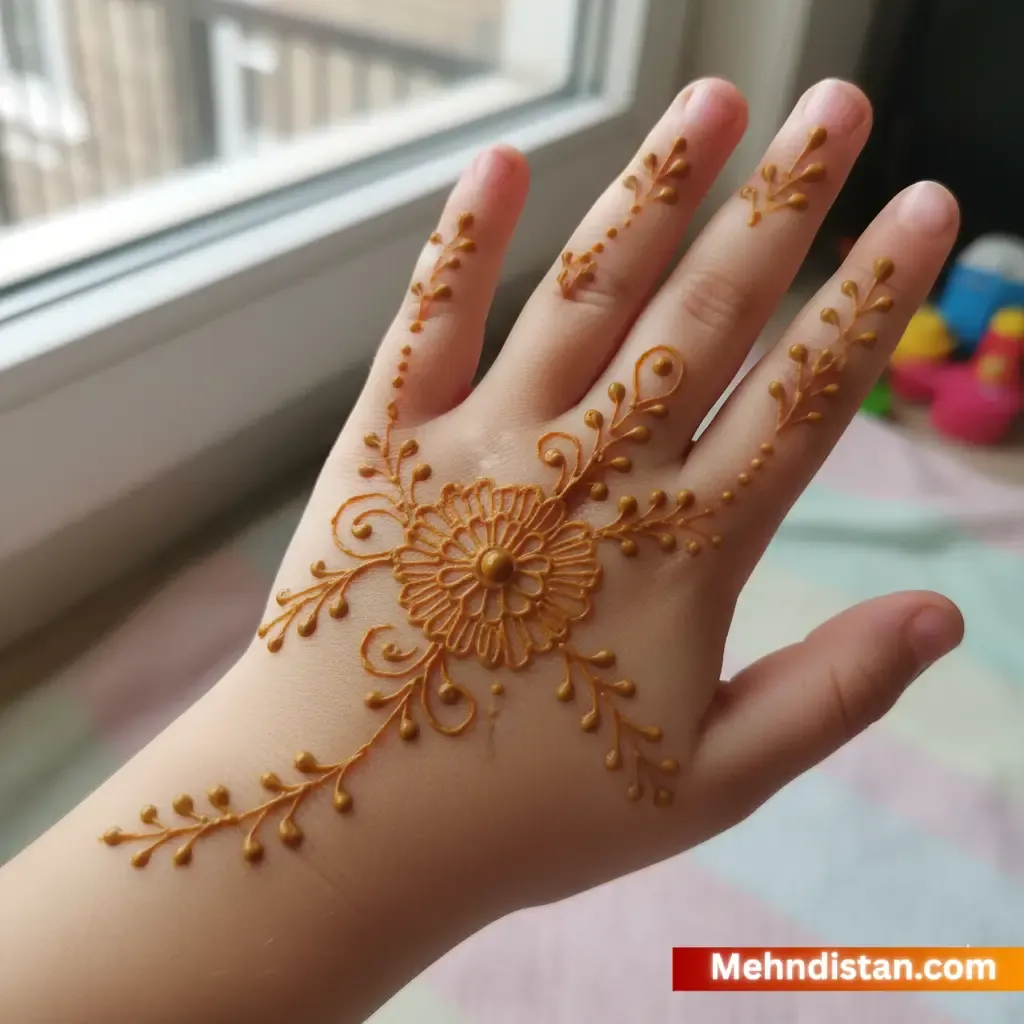 Girl Mehndi Design idea easy