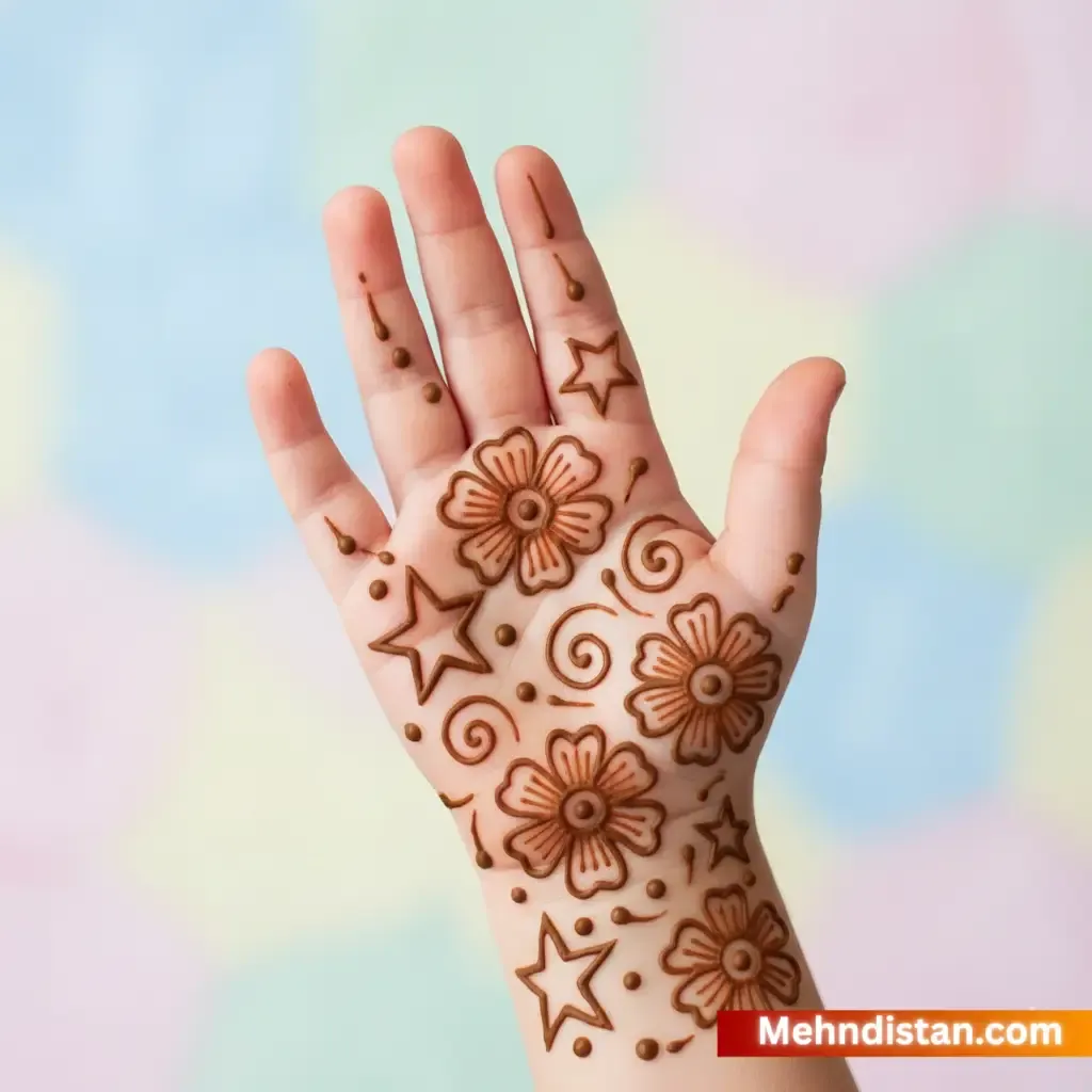Girl Mehndi Design idea easy