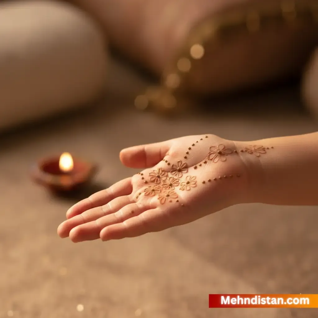 Girl Mehndi Design idea easy