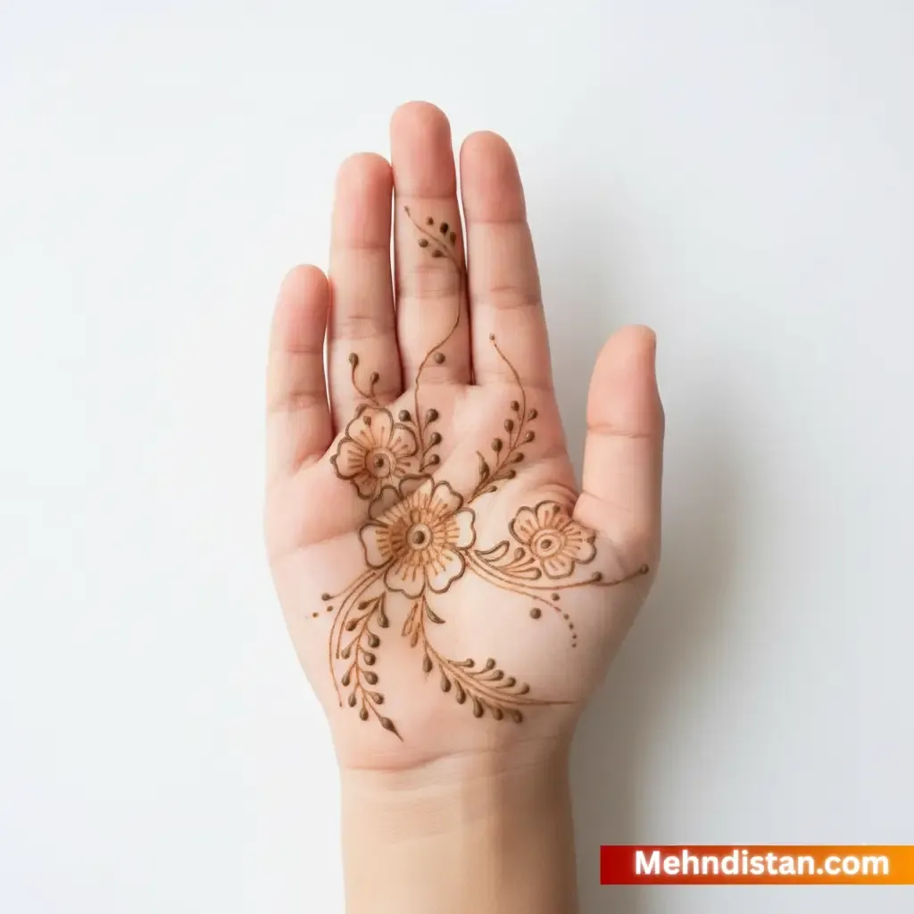 Girl Mehndi Design idea front hand
