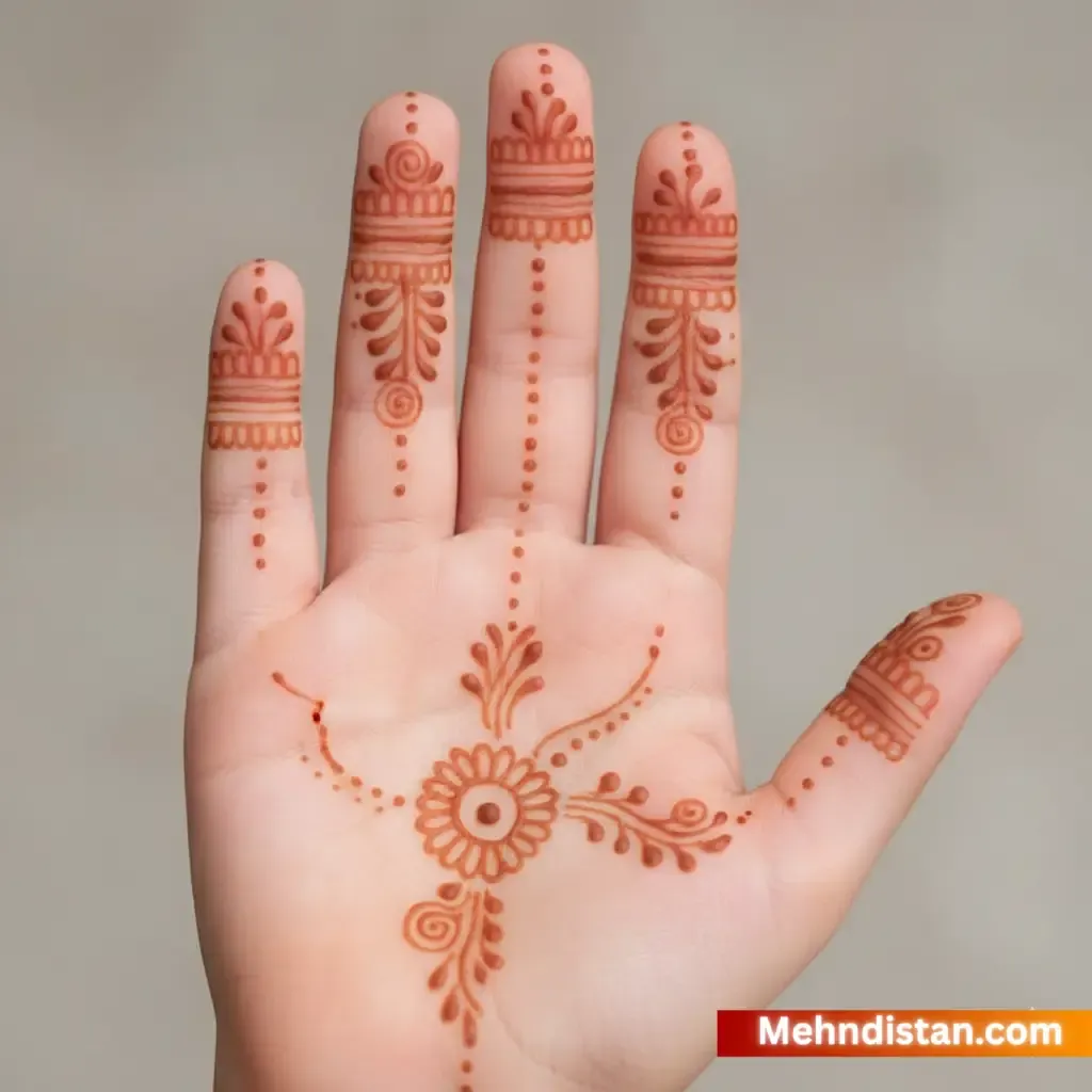 Girl Mehndi Design idea front hand
