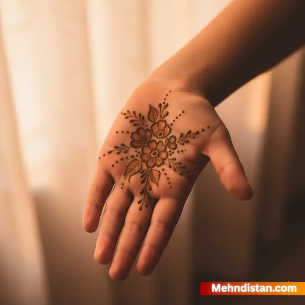Girl Mehndi Design idea front hand