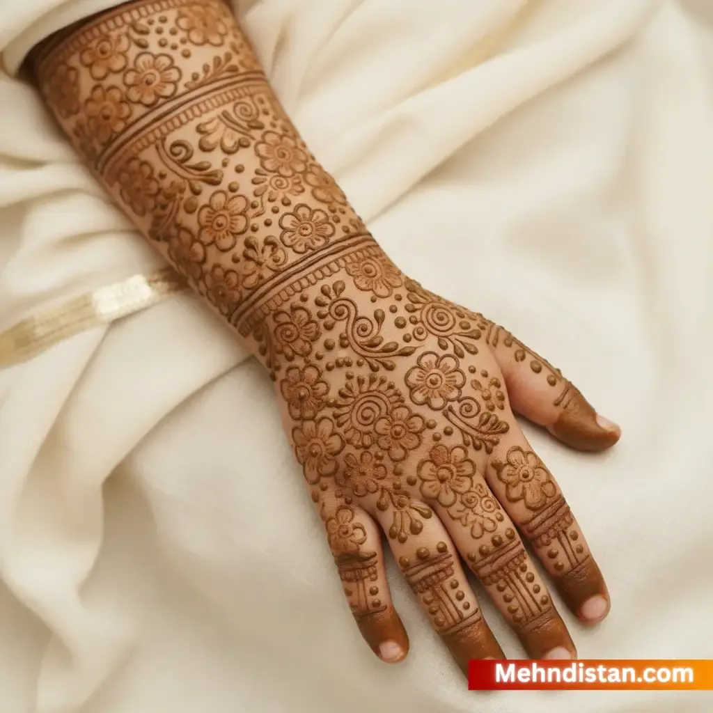 Girl Mehndi Design idea full hand