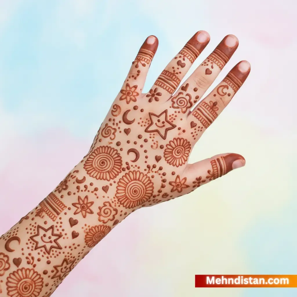 Girl Mehndi Design idea full hand