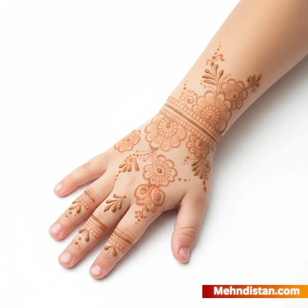 Girl Mehndi Design idea full hand