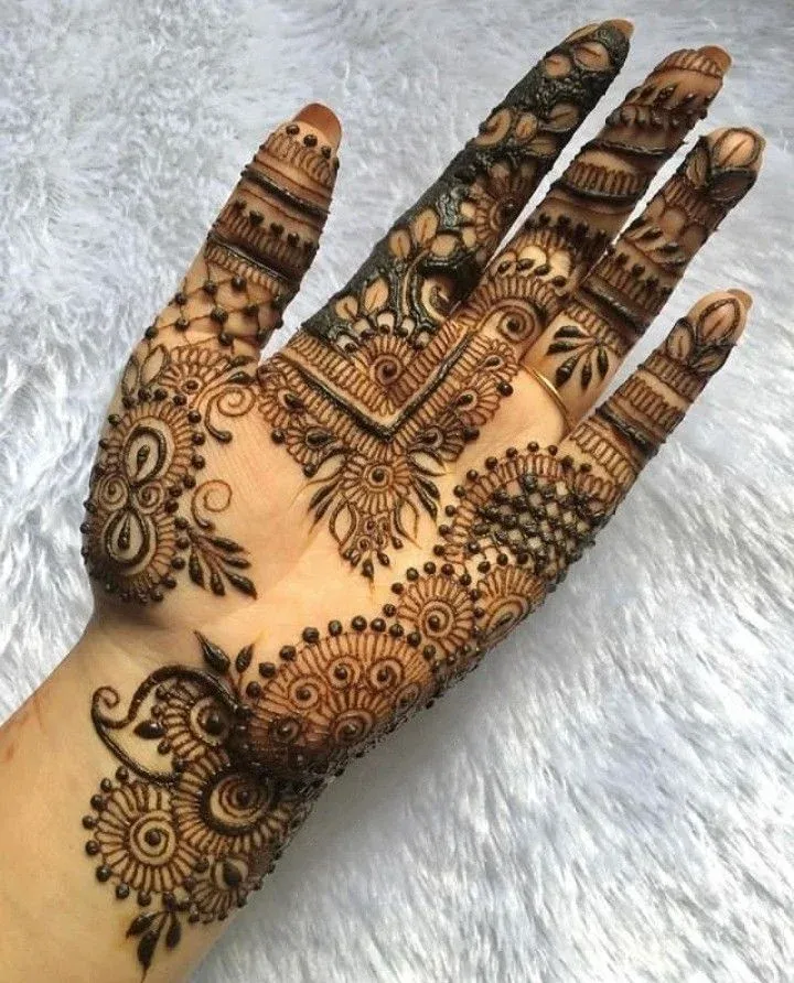 Punjabi Royal Front Hand Mehndi Design idea