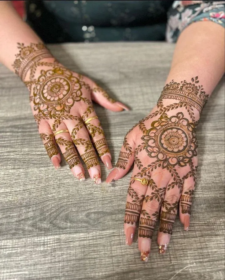 Punjabi Royal Front Hand Mehndi Design idea