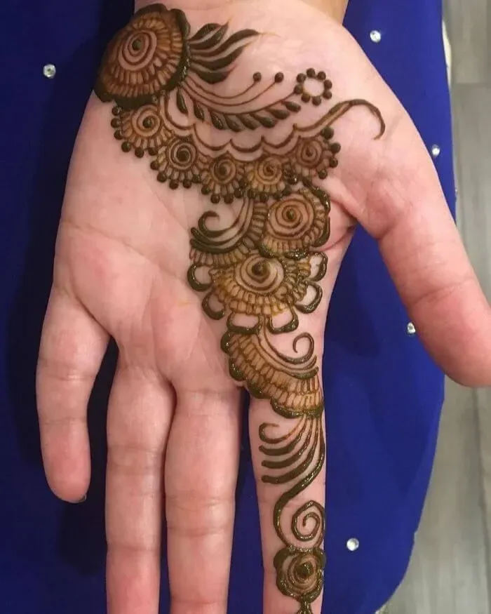 Punjabi Royal Front Hand Mehndi Design idea